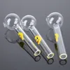 Tubos de queimador de óleo de vidro transparente Tubos fumantes de tubo de pirex grossa Tobacco Tools Bubbler Portátil Pipes Bongs Acessórios com Smile Logo