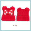 4 Cores Bebê Pom Beanie Tampão Crianças Crianças Meninas Inverno Quente Crochet Chapéu De Malha Chapéu Pele Atacado JY820 Gota Entrega 2021 Caps Hats Acces