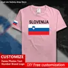 Slovenija Cotton TシャツカスタムジャージーファンDIY NAME NUMBERブランドハイストリートファッションヒップホップルースカジュアルTシャツSVN 220616