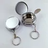 Portable metal round mini ashtray with keychain ashtray HH6601