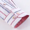 Men's Casual 100% Cotton Oxford Striped Shirt Single Patch Pocket Long Sleeve Standard-fit Comfortable Thick Button-down Shirts 220401