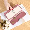 Portafogli Arrivo Donna Lungo Hasp Patchwork Tre Pochette pieghevole Per portamonete femminile alla moda Chic Card Portafogli