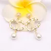 Stud Charm 19 Kolor PlATE Luksusowe projektanci Listy Listy Stud Classic Classic Women Tasse Lrhinestone Pearl Kenring Party Wedding Party 1-27