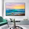 Beach Seascape Wall Art Poster Pittura a olio astratta Stampa su tela Sunrise Immagini su tela per la decorazione della parete del soggiorno