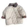 Одежда с обеих сторон. Зимняя хлопковая куртка для мальчиков039 и девочек039, повседневная детская осенне-зимняя клетчатая хлопковая куртка Children039s c8409598