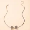 2022 Elegant Hollow Out Bowknot Choker Necklace for Women Trendy Geoemtry Wedding Party Alloy Jewelry Collar