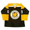MTH Custom Letterkenny Shamrocks TV Series Dorosłych Hokej Koszulki # 69 Shoresy