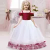 2022 Sukienki letnie dziewczyny białe sukienki dla dzieci dla dziewcząt Długie księżniczka sukienka impreza kostiumów ślubnych 10 12 lat Y220510