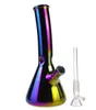Bent Glass Bong 8.2" Water Pipe Hookahs with Adapter Glass Bowl