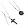 Design originale American Street Black Zircon Cross Man Star Collana rotonda Abito a doppio strato Hip-Hop Fashion Stacking Accessorie