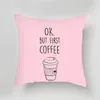 Cushion/Decorative Pillow Modern Minimalist Cartoon Text Pink Girl Hug Pillowcase Sofa Cushion Cover Bedside Decoration Backrest Waist Pillo