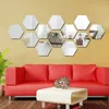 24pcs Hexagon Mirror Wall Stickers Acrylic Self Adhesive Mosaic Tiles Sticker Decals Gold for DIY Bedroom Bathroom Home Decor 22079271205