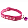 Dog Puppy Cat Collar Breakaway Adjustable Cats Collars with Bell Bling Paw Charms pet decor supplies 12 styles bb0121