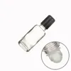 Empty Packing Glass Clear Bottle Black Screw Lid Essential Oil Steel Roller Vials Portable Refillable Cosmetic Packing Container 5ml 10ml 15ml 20ml 30ml 50ml 100ml