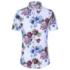 Sommermode Herrenhemd Slim Fit Kurzarm Blumenkleidung Trend Lässige Blume S Größe M-7XL 220323