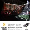 Saiten LED Outdoor Weihnachtsdekorationen Sternleuchten 350 8 Modi Sade Light Plug in Draht wasserdicht für Home Weihnachtsbaum Außensidel