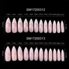 Faux Nails PCS / Set Pink French Ballerina Coffin Fake Crescent Moon Pattern Design Nail Art Tips Manucure Toe ExtensionFalse