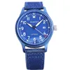 Montre mens Blue 2813 mécanique automatique 40mm acier inoxydable Nylon 8215 Japon montres-bracelets