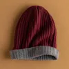 Beanie/Skull Caps vinter tjockare varm för kvinnor 100% kashmir stickning hattar mjuk kvalitet kvinnlig mössa chur22
