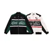 Ny retro färg match bokstav randig stativ höstmotorcykeljacka herr harajuku streetwear outwear casual vindbrytare kappa t220728