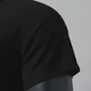 メンズTシャツブラックTシャツメンメンズファッションレジャースポーツフィットネスソリッドカラージッパースリーブTシャツショートプレーンバルクメン
