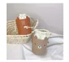 INS Kids Bear Rabbit Fox Barrel Bags 어린이 드로우 스트링 1 숄더백 아기 소년 소녀 동물 귀 크로스 바디 가방 F1425