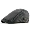 Vintage denim Beret män kvinnor unisex jeans newboy hatt vår höst hattar toppade cap casual framåt justerbara mössor