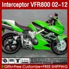 OEM Body for Honda VFR800 VFR 800 RR CC 800RR Interceptor 02-12 Bodywork 129NO.149 800CC VFR800RR Green Black 02 03 04 05 05 06 07 08 09 09 09 10 11 12 VFR-800 RR 2002 2012 Fairing