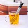 Rostfritt stål Tea Infuser Tea Brail Stick Pipe Design Teaware Portable Filter Loose Leaf Strains BBE13943