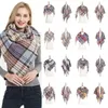 39 stilar Woolen Plaid Scarves Woman Tassel Wraps Lattice Wrap Oversized Check Shawl Winter Neckerchief Triangle Blanket Scar