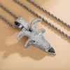 Iced Out Goat Pendant Necklace Fashion Mens Hip Hop Silver Necklaces Jewelry