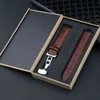 Quick release Genuine Leather starp Bamboo pattern for Men 20 22 mm with box wristband with butterfly Double pull buckle G220420