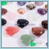 Pierre Lâche Perles Bijoux 25Mm Amour Coeurs Cristal Naturel Artisanat Ornements Quartz Cristaux De Guérison Énergie Reiki Gem Salon Dhx5U