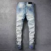 Amirrss Designer Jeans Hommes 2023 Mode US Casual Hip Hop High Street Usé et lavé Splash Encre Couleur Peinture Slim Fit Hommes BW3B