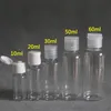 50pcs 5ml - 100 مل من البلاستيك Pet Clear Flip Lid Lit Bottles Cosmetic Shampoo حاويات سائل سائل قابلة لإعادة التعبئة 220726