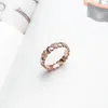 18k Rose Gold Matte Brilliance Heart Band Ring 925 Silver Women Girls Wedding Rings med originalbox för Pandora Ring