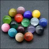Arts And Crafts Arts Gifts Home Garden Bright 20Mm Cats Eye Crystal Round Stone Ball Craft Tumbled Hand Piece Stones Dhu3K