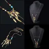 Pendant Necklaces Fashion Long Leaf Crystal Tassel Necklace Pearl Stone Bead Sweater Chain Dress Jewelry Vipjewel Drop Deliv Vipjewel Dhlle