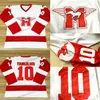 Nikivip Ship from US Youngblood #10 Mustangs Rob Lowe Hockey Jersey Film Hommes Cousu Blanc Top Qualité Maillots