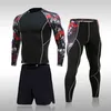 Man Compression Quick Drying Sports Suit Perspiration Fitness Training Kit Rashguard Male Sportswear Jogging Running Clothes Y220420