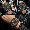 Curren Brand Luxury Men Brown Quartz Wristwatches para masculino cronógrafo luminoso Dial relógio de couro Casual Sports Watch 220530