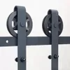 DIY European Black Steel Sliding Wood Barn Door Closet Hardware Track set kit Vintage Industrial Spoked