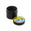 Rökning Cookies Cartoon Black Grinder 40mm Tobacco Slicer 4 Lager Herb Crusher Colorful Zinc Alloy Grinder Hands Röktillbehör