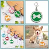 Dog TagId Card Supplies Pet Home Garden Cat Id Ciondolo Tag anti-smarrimento Forma rotonda Bone Nametag Pendenti Animali domestici Cani Tag Engravable Puppy Co