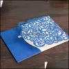 Greeting Cards Event Party Supplies Festive Home Garden Ll Wishmade Glitter Royal Blue Laser Cut Wedding Invitati Otu19