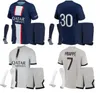 22 23 kids kit socks home away MBAPPE HAKIMI PLAYER #30 soccer jersey PAriS SERGIO RAMOS Maillots de football 2022 2023 MARQUINHOS VERRATTI shirt uniforms maillot 999