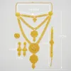Dubai Jewelry Sets Gold Necklace & Earring Set For Women African France Wedding Party 24K Jewelery Ethiopia Bridal Gifts Earrings281J