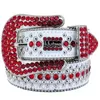 مصمم BB Belt Simon Belts للرجال نساء حزام الماس اللامع الأسود على أسود أزرق أبيض متعدد الألوان مع Bling Rhinestones كهدية 2024