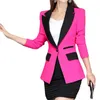 Blazers Costumes pour femmes Blazers pour femmes femmes et vestes costume mince Blazer dames un bouton vêtements de bureau Blaser Patchwork couleur longue F