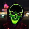 Halloween Horror Maska LED SKULL SKUPE Zimne światło Świecące Maski Dance Glow in the Dark Festival Cosplay Przerażająca maska ​​świąteczna dla kobiet mężczyzn Party Masquerade Festivals